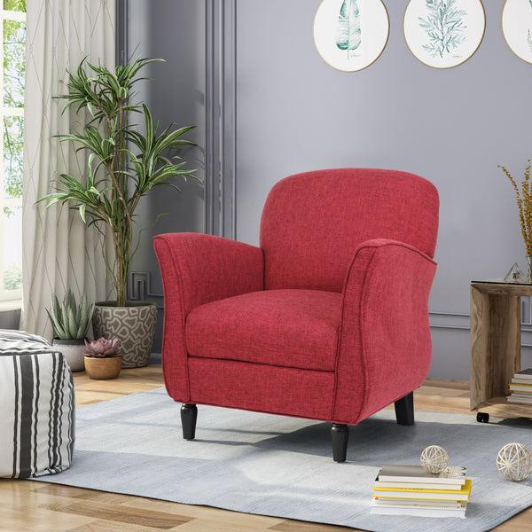 Gdf Studio Crew Contemporary Upholstered Tweed Fabric Armchair With Piped Edges