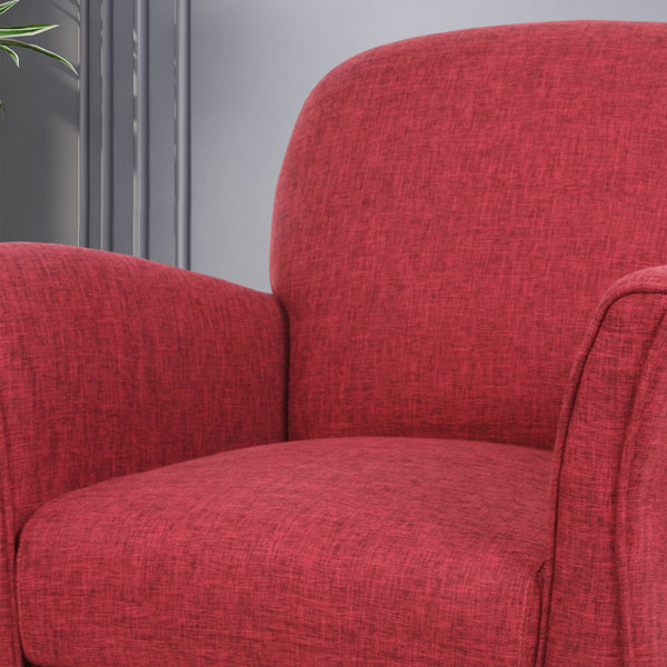 Gdf Studio Crew Contemporary Upholstered Tweed Fabric Armchair With Piped Edges