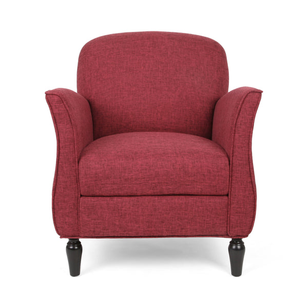 gdf studio Crew Contemporary Upholstered Tweed Fabric Armchair with Piped Edges