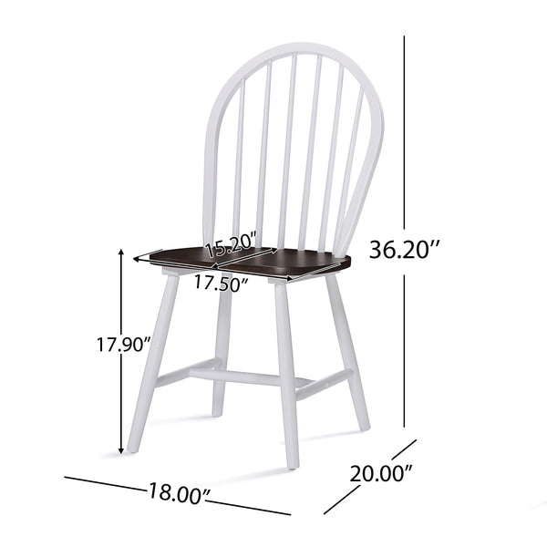 Gdf Studio Crosby Farmhouse Cottage High Back Spindled Rubberwood Dining Chairs (Set Of 2)