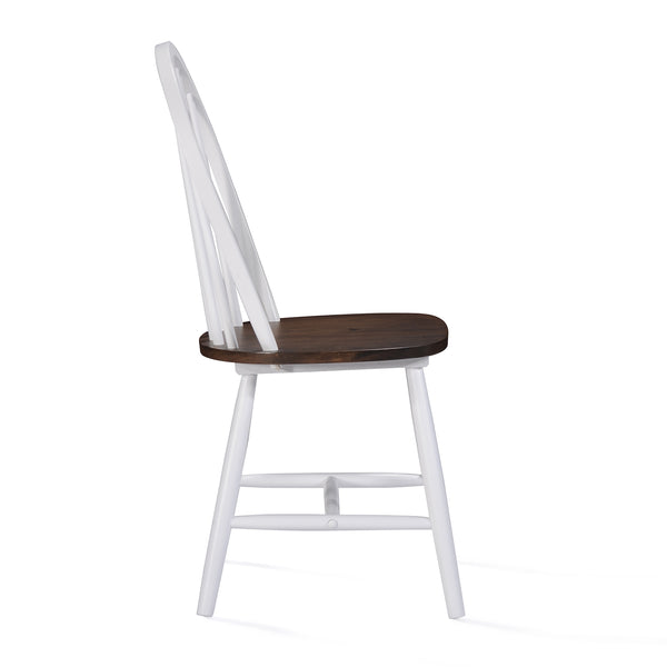 Gdf Studio Crosby Farmhouse Cottage High Back Spindled Rubberwood Dining Chairs (Set Of 2)