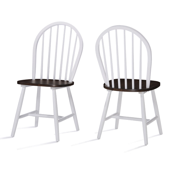 gdf studio Crosby Farmhouse Cottage High Back Spindled Rubberwood Dining Chairs (Set of 2)