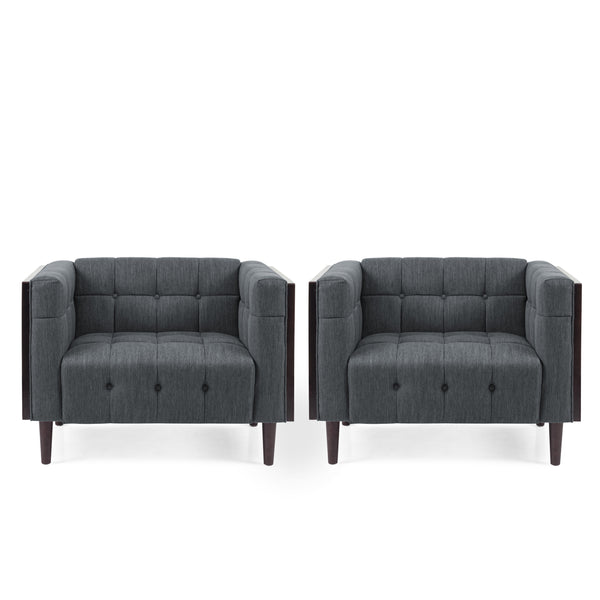 Gdf Studio Croton Contemporary Tufted Club Chairs Set Of 2