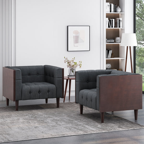 gdf studio Croton Contemporary Tufted Club Chairs Set of 2