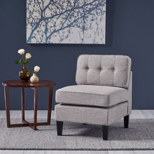 Gdf Studio Crowningshield Fabric Slipper Chair With Button Accents