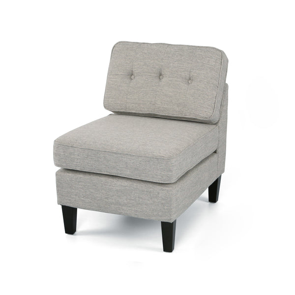 gdf studio Crowningshield Fabric Slipper Chair with Button Accents