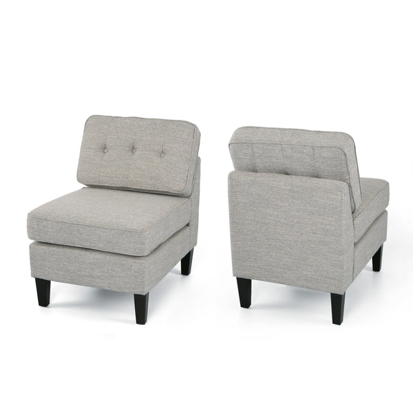 gdf studio Crowningshield Fabric Slipper Chairs with Button Accents (Set of 2)