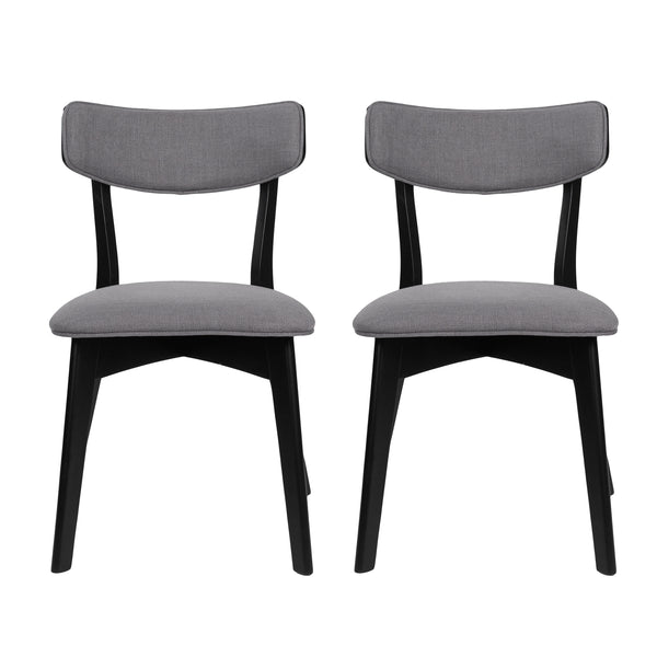 Gdf Studio Crystal Mid Century Modern Fabric Upholstered Dining Chairs Set Of 2