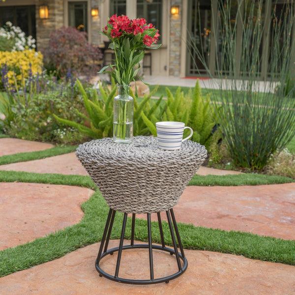 Gdf Studio Crystal Outdoor Grey Wicker Chaise Lounge (Set Of 2) With Grey Wicker Table