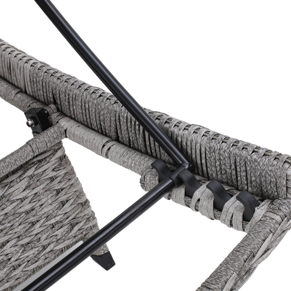 Gdf Studio Crystal Outdoor Grey Wicker Chaise Lounge (Set Of 2) With Grey Wicker Table