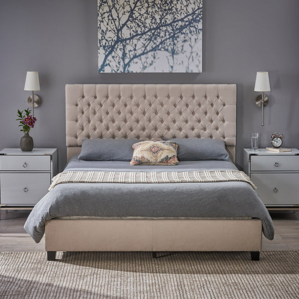 Gdf Studio Cumulus Fully Upholstered Fabric Queen Bed
