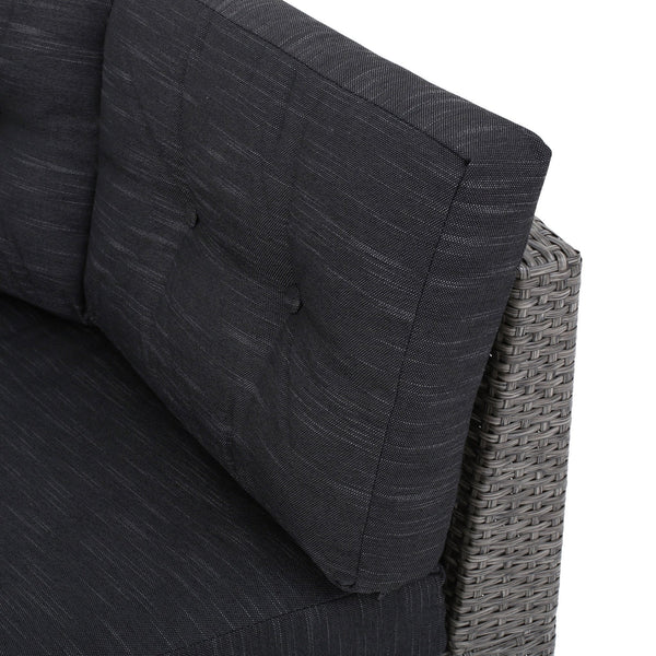 Gdf Studio Currituck 5pc Outdoor Wicker Semi Circular Sectional