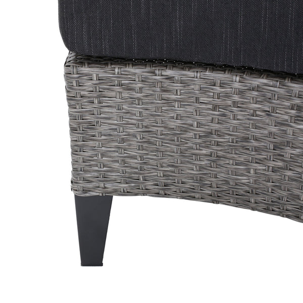 Gdf Studio Currituck 5pc Outdoor Wicker Semi Circular Sectional