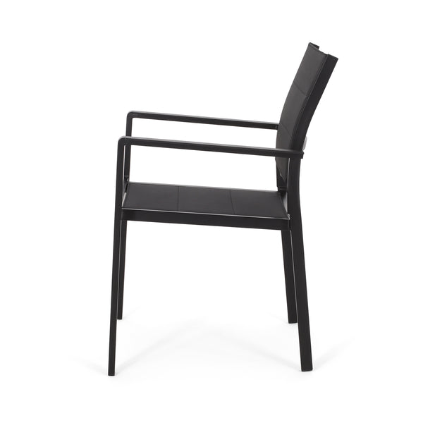 Gdf Studio Curtisian Outdoor Mesh And Aluminum Dining Chairs