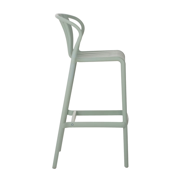 Gdf Studio Cyprede 29.5" H Plastic Outdoor Bar Stool (2-Pack) Perforated Slat Back