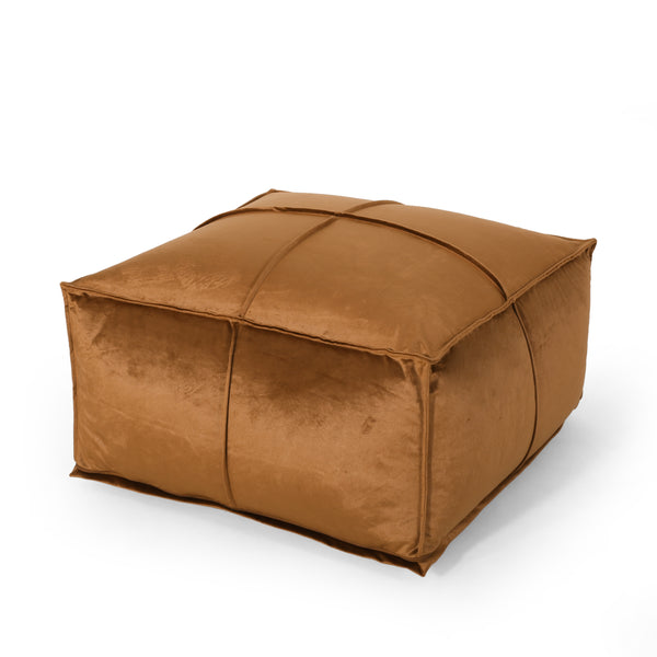 Gdf Studio Cytheria Modern Glam Velvet Square Bean Bag Ottoman