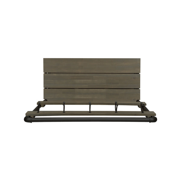 Gdf Studio Dahl Outdoor Industrial Acacia And Iron Bench With Shelf And Coat Hooks