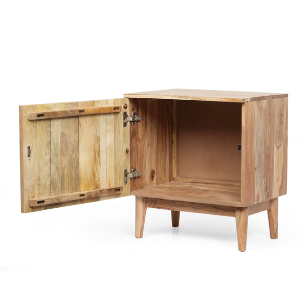 Gdf Studio Dahlia Boho Handcrafted Acacia Wood Nightstand Set Of 2 Natural