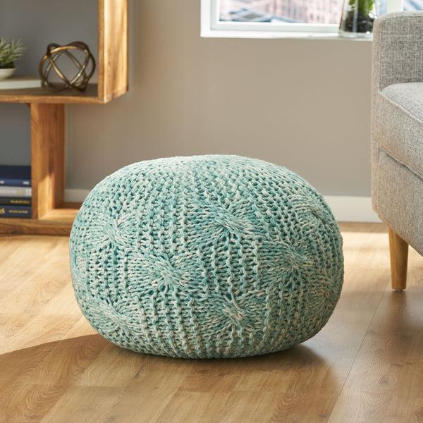 Gdf Studio Dahlia Handcrafted Modern Fabric Weave Pouf