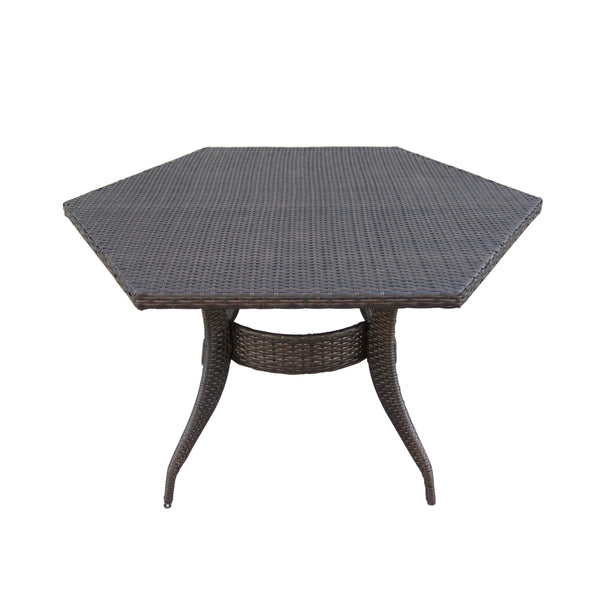 gdf studio Daisy Outdoor 53 Inch Wicker Hexagon Dining Table