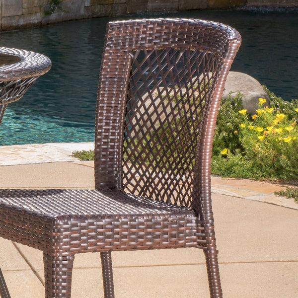 Gdf Studio Dana Outdoor Multibrown Wicker 5pc Dining Set