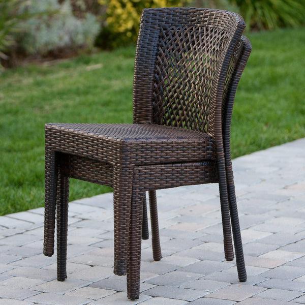 Gdf Studio Dana Point 5-pieces Outdoor Patio Brown Wicker Dining Set
