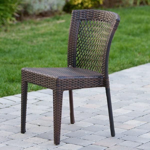 Gdf Studio Dana Point 7-pc Outdoor Patio Furniture Brown Wicker Dining Set