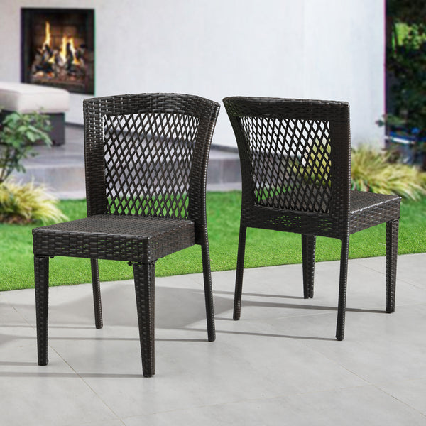 Gdf Studio Dana Point Outdoor Patio Furniture Brown Wicker Chairs (Set Of 2)