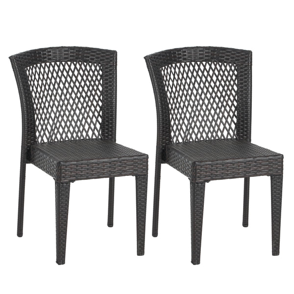 gdf studio Dana Point Outdoor Patio Furniture Brown Wicker Chairs (Set of 2)