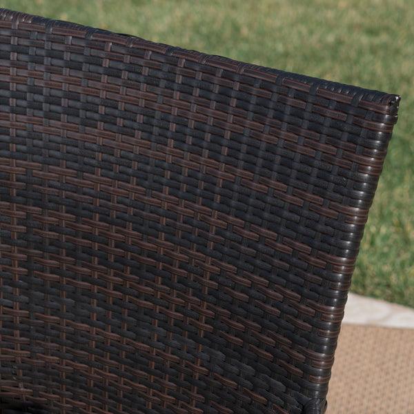 Gdf Studio Danae Outdoor 6 Piece Wicker Dining Set With Concrete Table And Bench