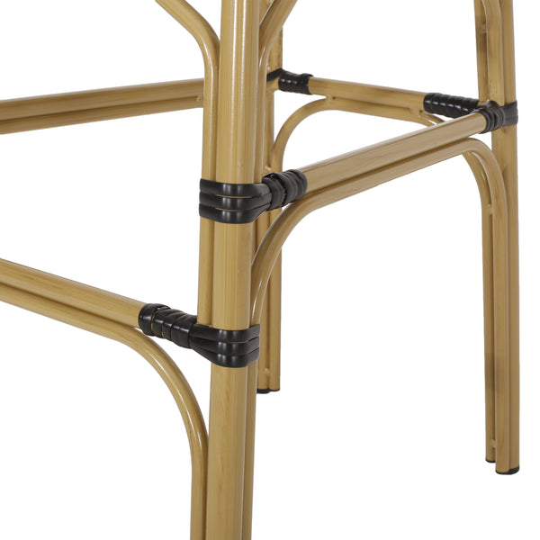 Gdf Studio Danberry Outdoor Wicker And Aluminum 29.5 Inch French Barstools Set Of 2