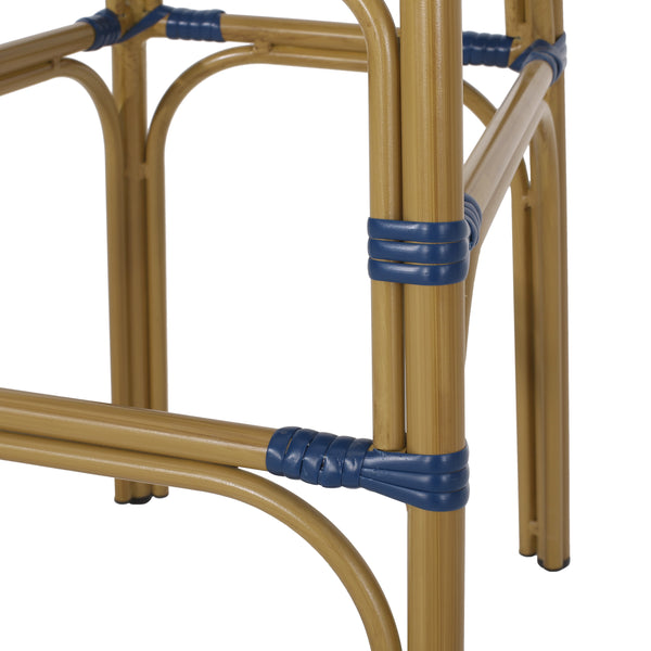 Gdf Studio Danberry Outdoor Wicker And Aluminum 29.5 Inch French Barstools Set Of 4