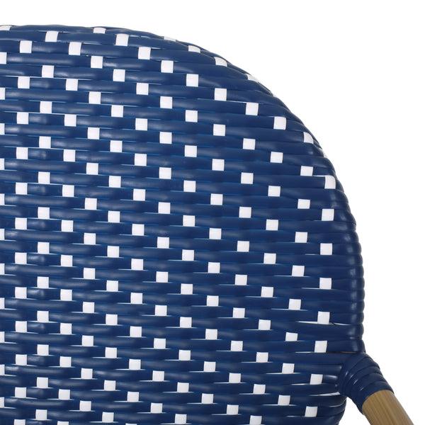 Gdf Studio Danberry Outdoor Wicker And Aluminum 29.5 Inch French Barstools Set Of 4