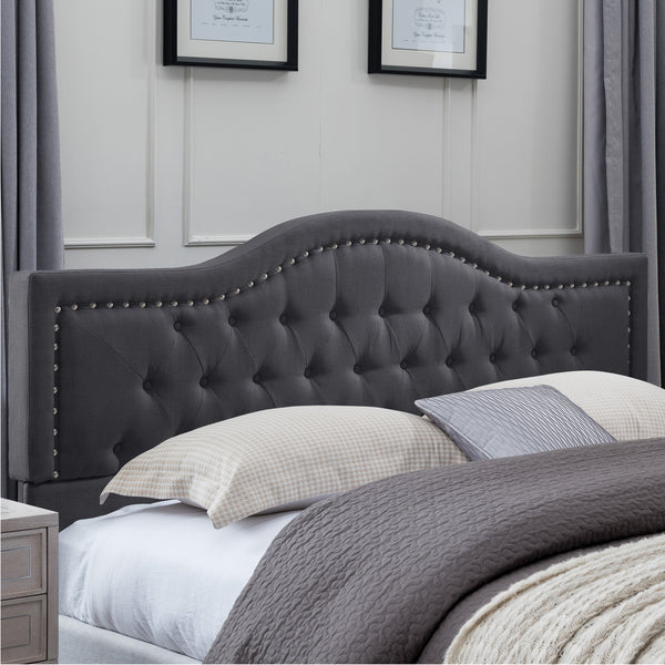 Gdf Studio Dante Contemporary Upholstered Bed Set With Nailhead Trim