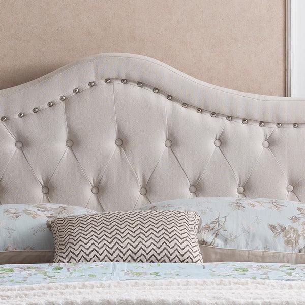 Gdf Studio Dante Contemporary Upholstered Queen Bed Set With Nailhead Trim