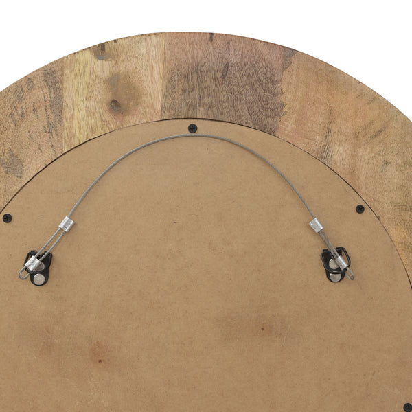 Gdf Studio Danyella Mango Wood Aluminum Fitted Round Mirror
