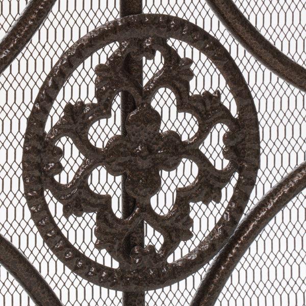 Gdf Studio Darcie Copper Brown Finish Wrought Iron Fireplace Screen