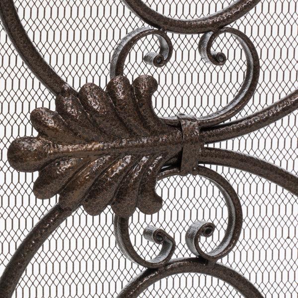 Gdf Studio Darcie Copper Brown Finish Wrought Iron Fireplace Screen
