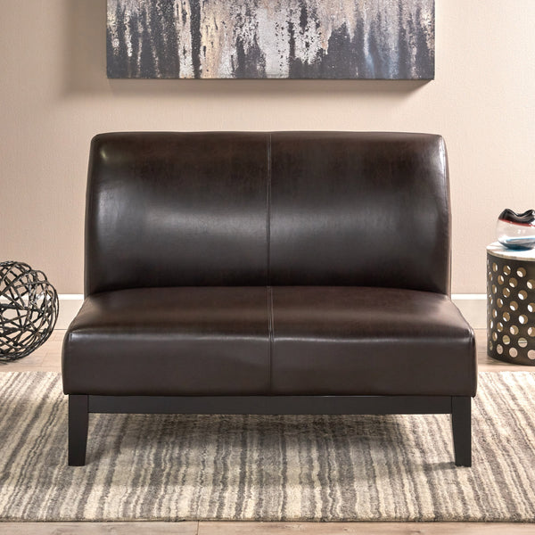 gdf studio Darcy Contemporary Upholstered Loveseat Brown and Espresso