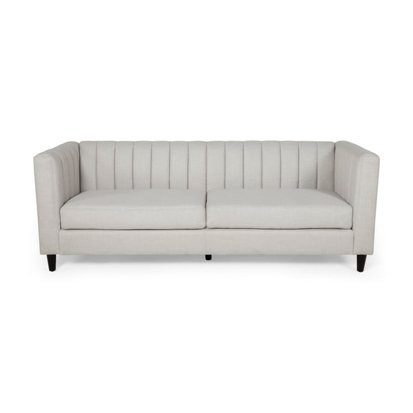 Gdf Studio Darlin Contemporary Channel Stitched Fabric 3 Seater Sofa