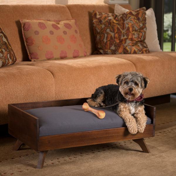 Gdf Studio Darren Mid-Century Wood Frame Cushioned Dog Bed