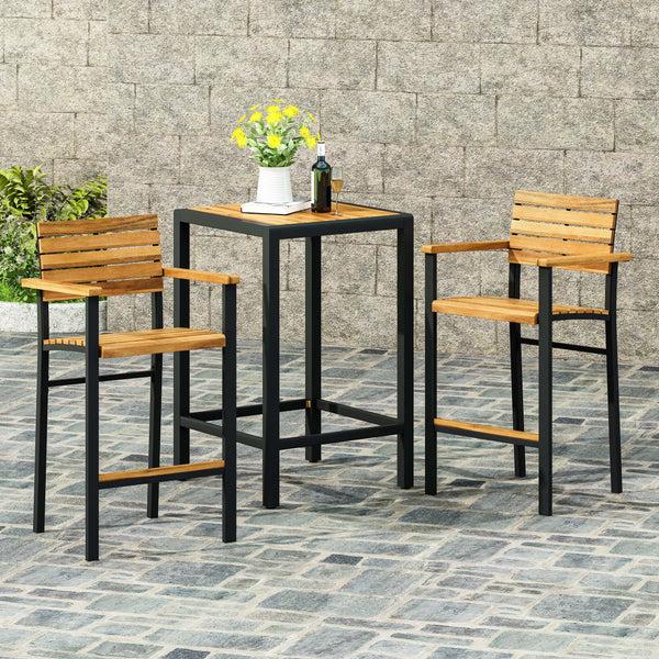 gdf studio Darryn Modern Industrial Acacia Wood Barstool (Set of 2)