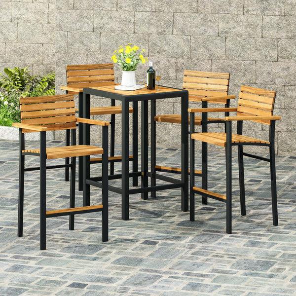 gdf studio Darryn Modern Industrial Acacia Wood Barstool (Set of 4)