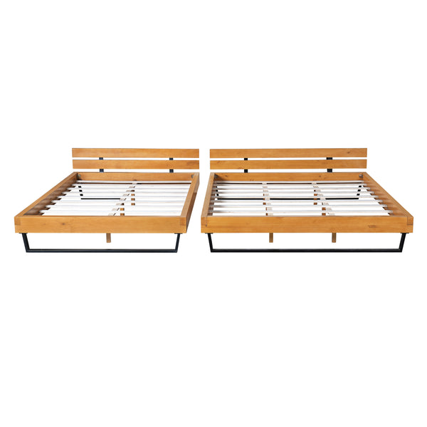 Gdf Studio Dashiell Modern Solid Pine Bed Frame In Natural And Black Making Serene Bedroom Retreat