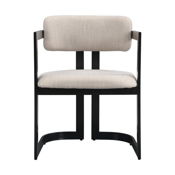 Gdf Studio ‌Dashiell Upholstered Dining Chairs Fabric Metal Frame Armchairs Set Of 2