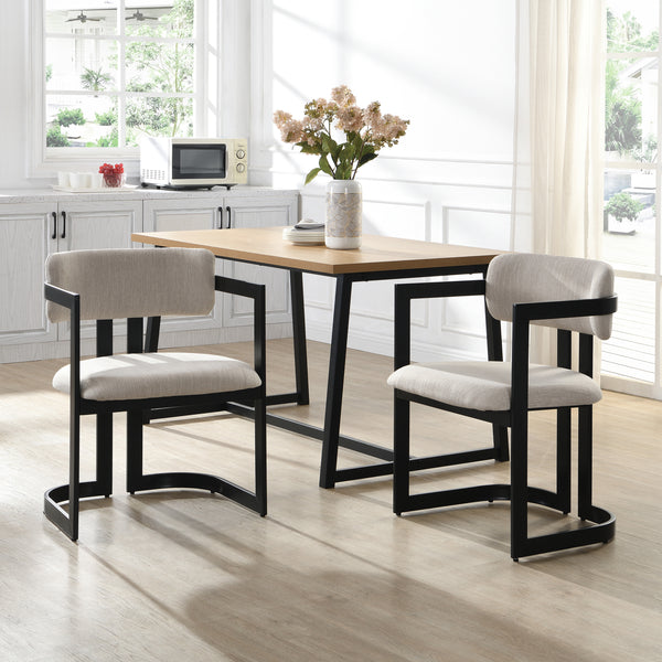 gdf studio ‌Dashiell Upholstered Dining Chairs Fabric Metal Frame Armchairs Set of 2