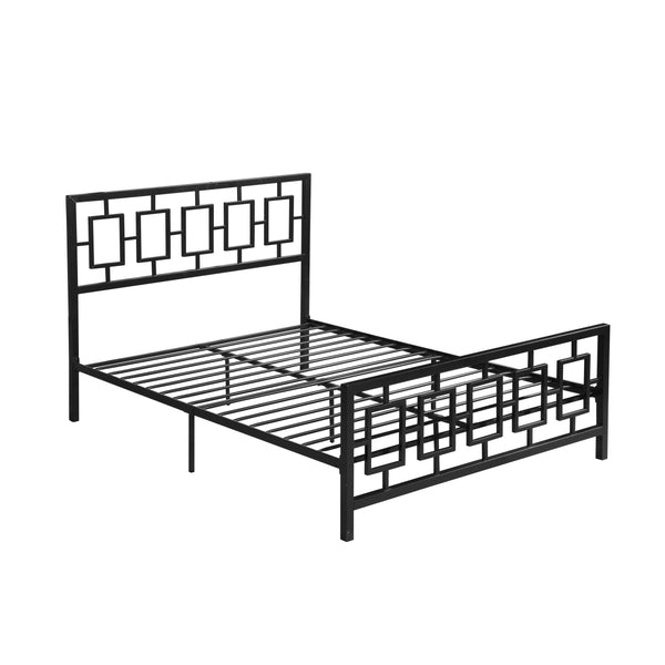 gdf studio Dawn Queen-Size Geometric Platform Bed Frame Iron Modern Low-Profile