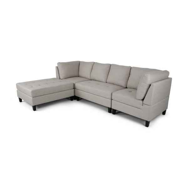 gdf studio Daylon Contemporary Fabric Sectional Sofa with Ottoman