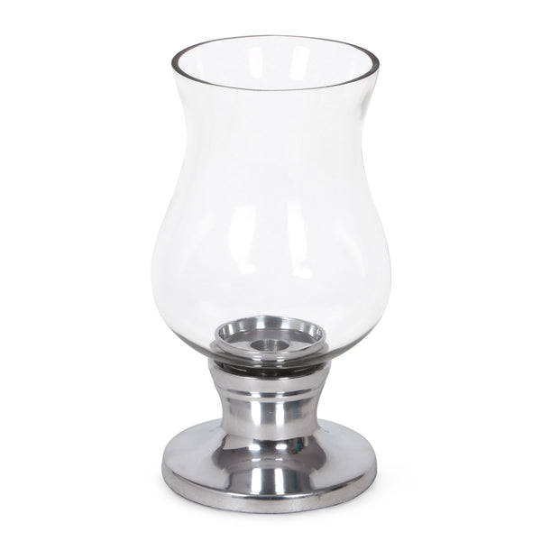 gdf studio Deanna Handmade Aluminum Hurricane Candle Holder Silver