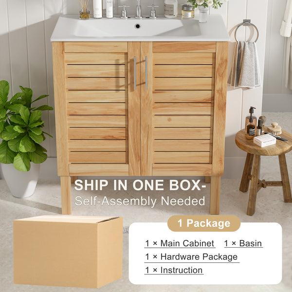 Gdf Studio Decolette Mid-Century Modern Bathroom Vanity Cabinet With One Sink